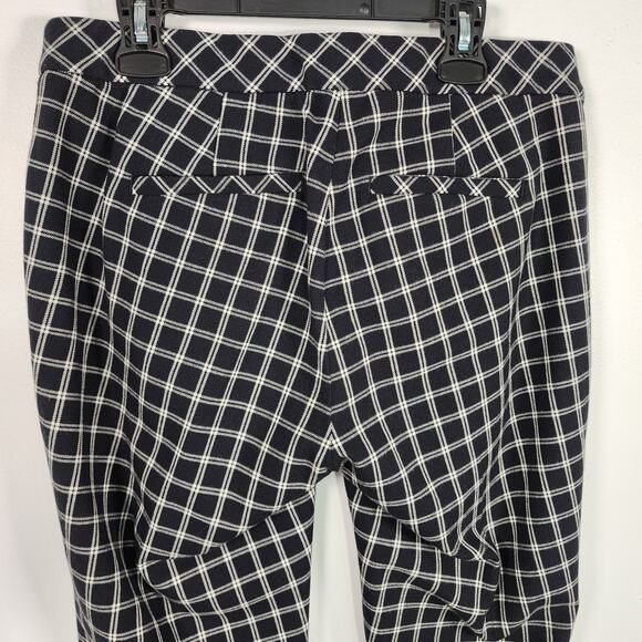 J. Jill Premium Bi Stretch Windowpane Pants Black Plaid Size 4 Ankle Stretch - Picture 5 of 10